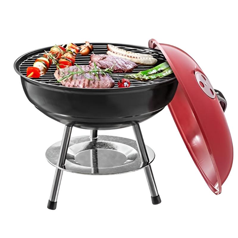 Parrilla Asado Carbón Redonda 36 CM Roja