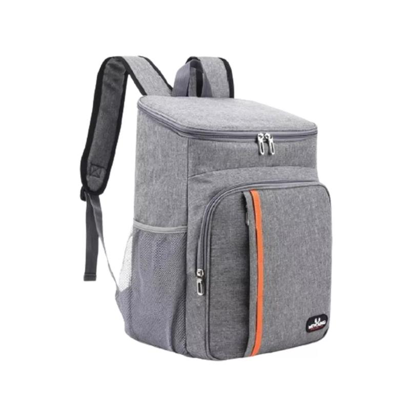 Mochila Térmica Alimentos Impermeable Lisa Gris 18 L