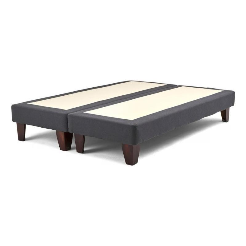 Base Dividida Cama Europea Super King 200x200 CM Gris Oscuro Felpa