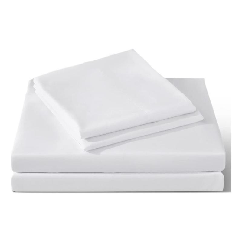 Juego Sábanas Algodón Poliéster 200 Hilos + 2 Fundas 2 PL Blanco