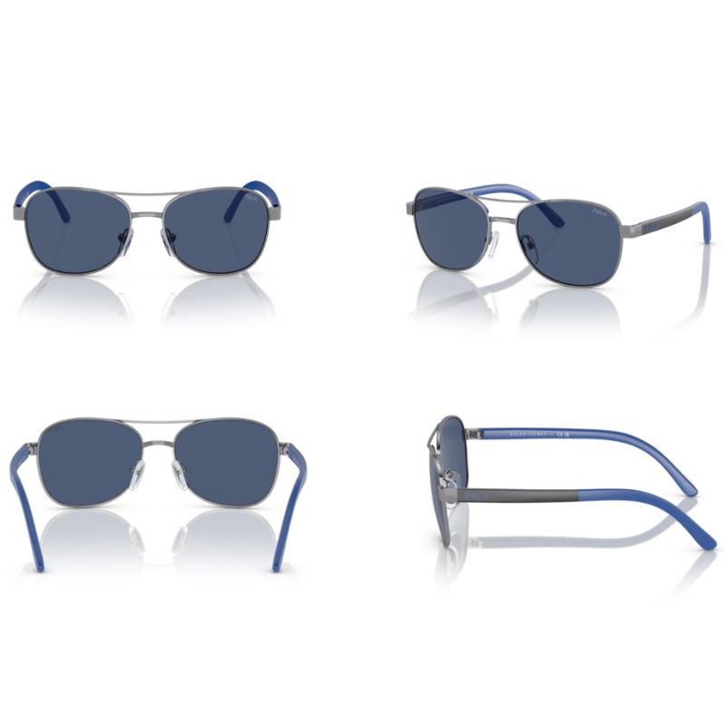 Polo by Ralph Lauren Prep Niños Pilot PP9002 Gunmetal brillante/azul oscuro