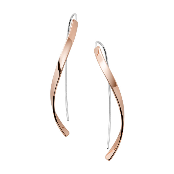 Skagen Kariana Pendientes de acero inoxidable en tono rosa