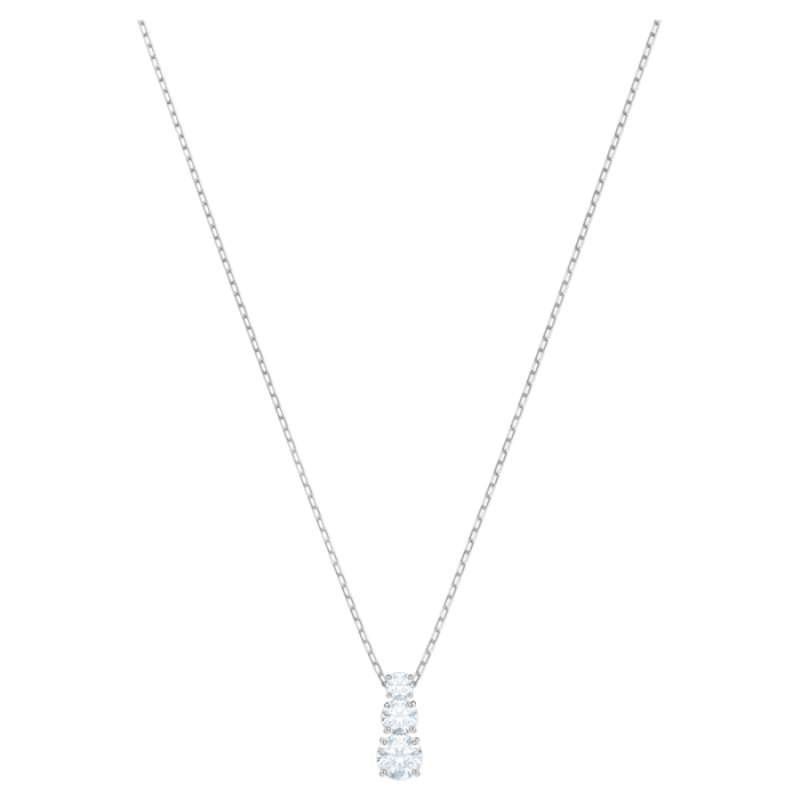 Swarovski Attract Colgante redondo Trilogy, blanco, baño de rodio
