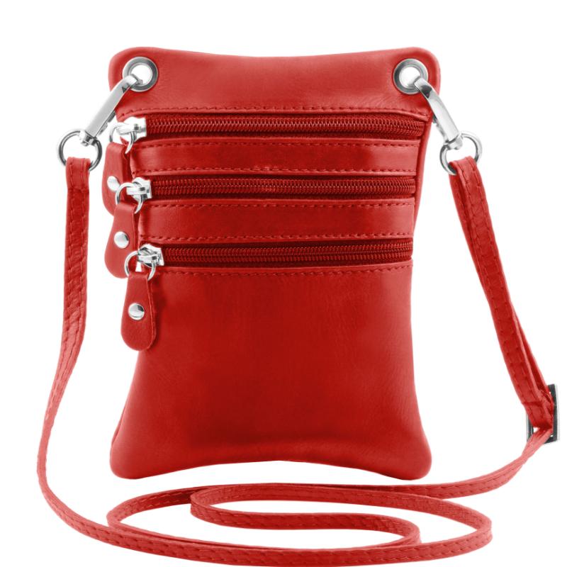 Tuscany Leather TL Bag - Mini bolso cruzado en piel suave - Rojo