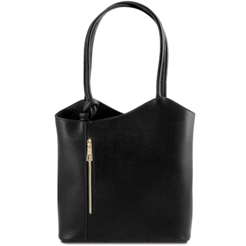 Tuscany Leather Patty - Bolso convertible en piel Saffiano - Negro