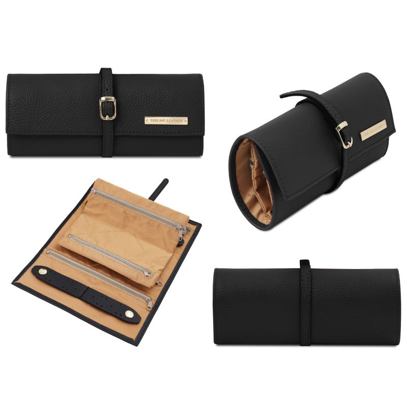 Tuscany Leather Joyero de piel suave Negro