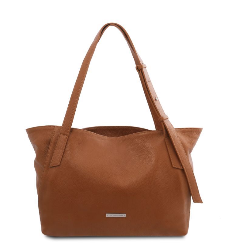 Tuscany Leather TL Bag - Bolso shopping en piel suave - Coñac