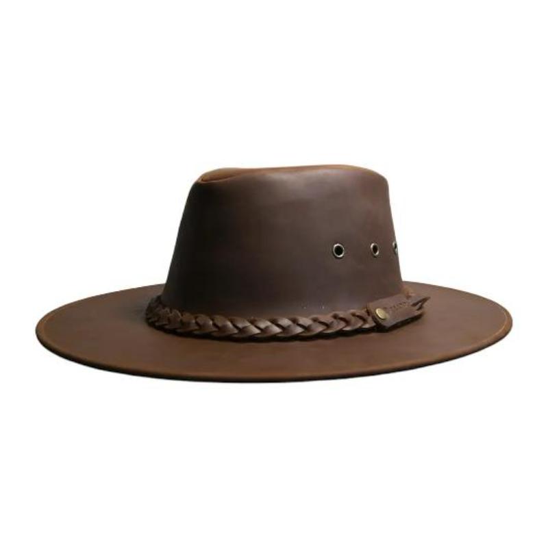 Tratur Sombrero de cuero cafe M