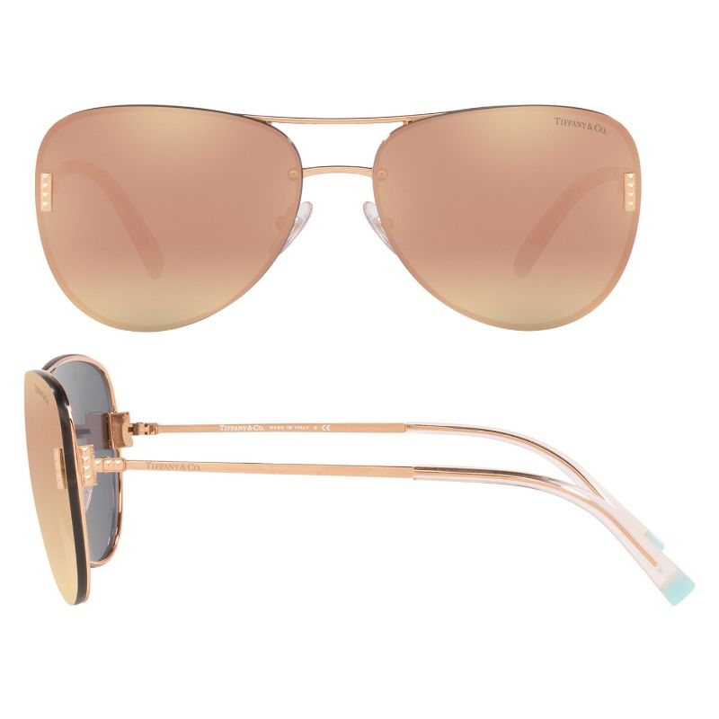 Tiffany & Co TF3066 Montura Rubedo con lente gris espejada en oro rosa
