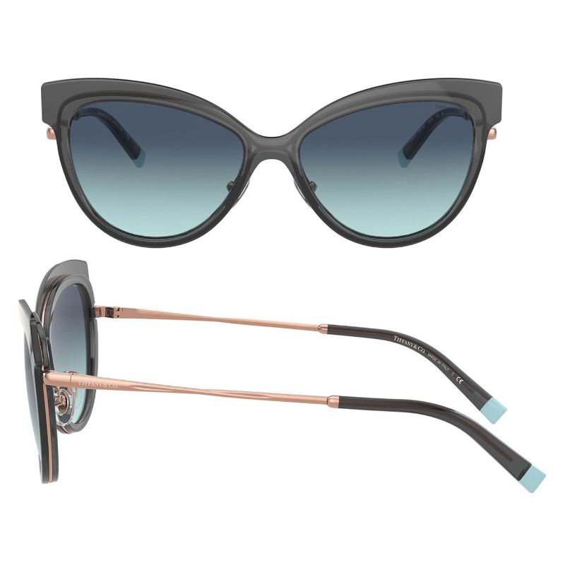 Tiffany & Co TF3076 Marco transparente negro con lente azul degradado azul