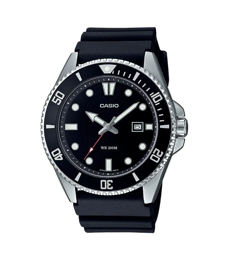 Casio Classic Reloj de buceo con esfera negra y correa negra