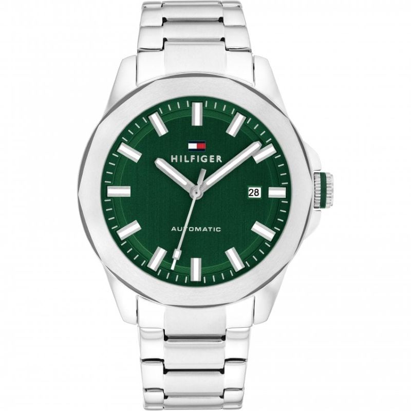 Tommy Hilfiger LARS Reloj para hombre con esfera verde y pulsera de acero inoxidable