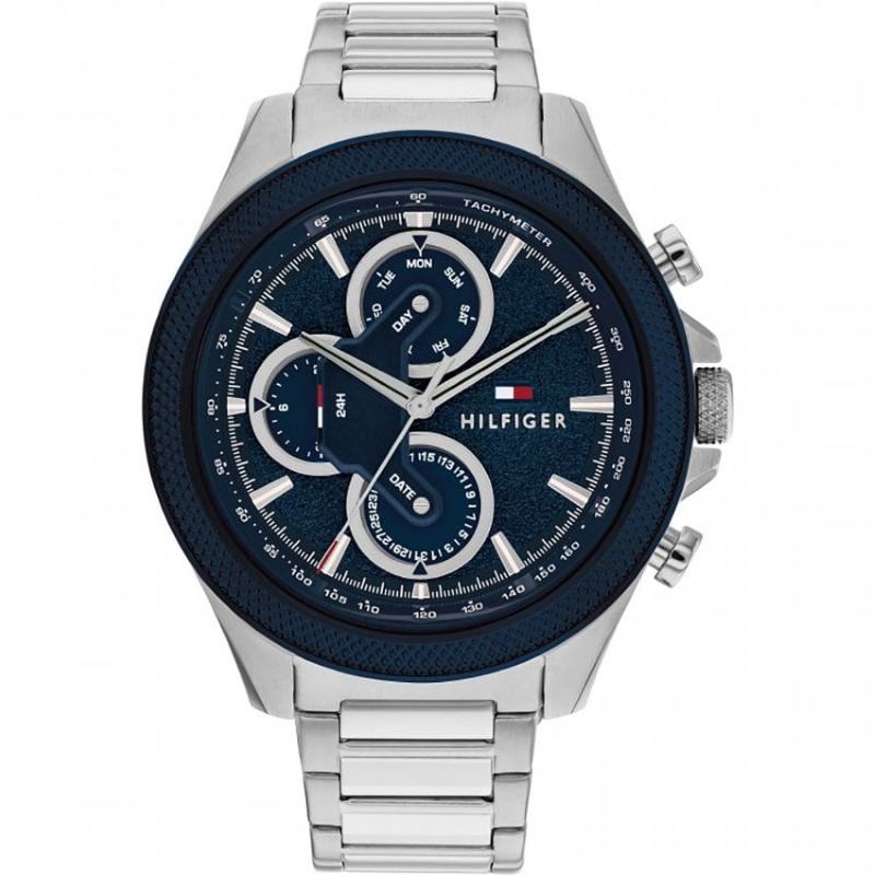 Tommy Hilfiger Clark Reloj para hombre con esfera azul y pulsera de acero inoxidable