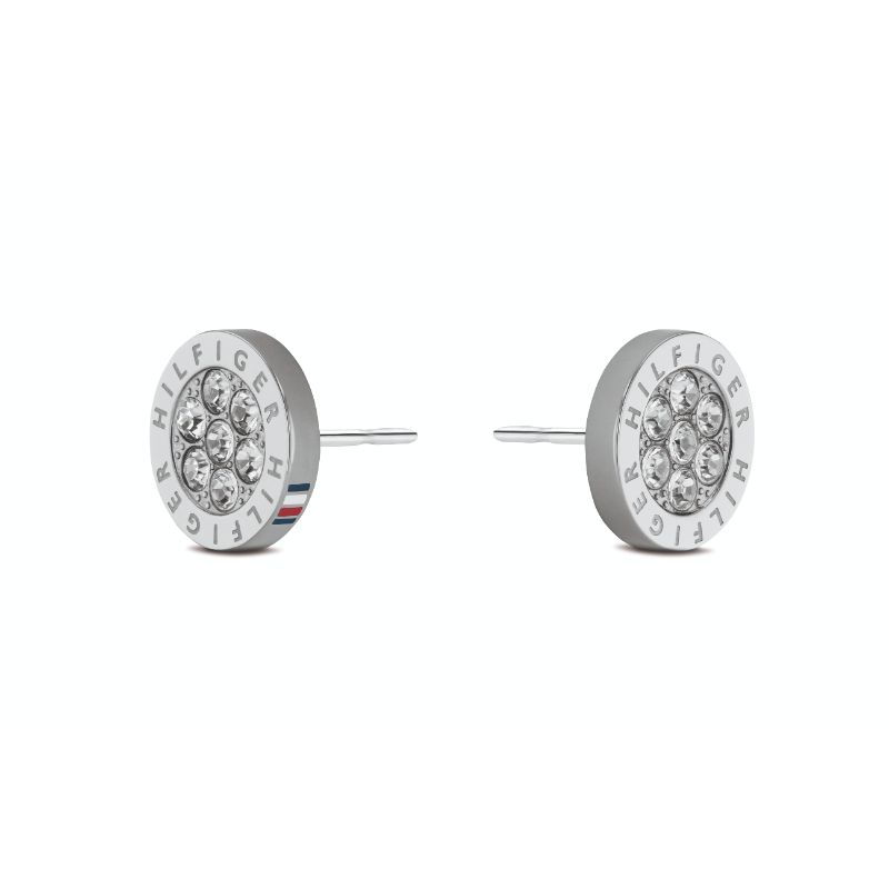 Pendientes de cristal plateados de Tommy Hilfiger