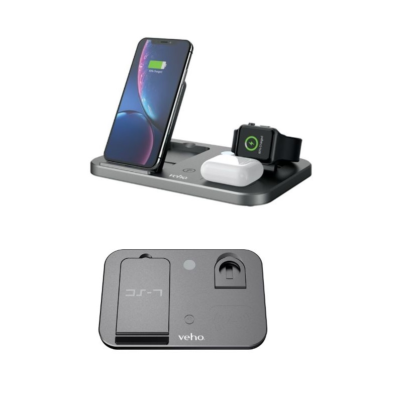 Veho DS-7 Qi Estación de carga inalámbrica con luz nocturna LED