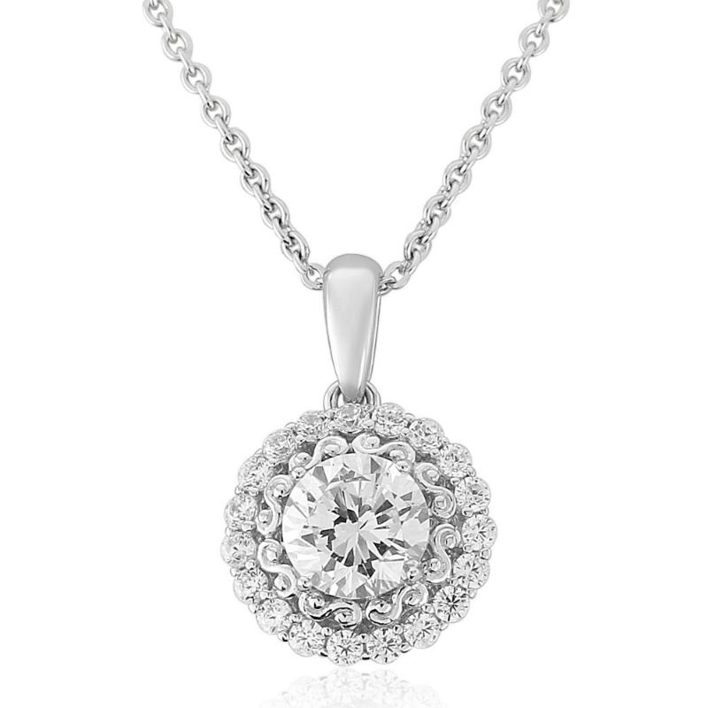 Waterford Crystal Elegance Colgante de círculo de plata esterlina