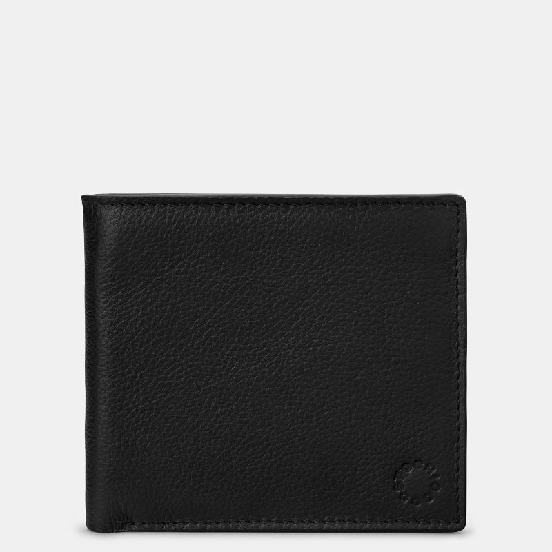 Yoshi Cartera East West de cuero negro de dos pliegues con RFID