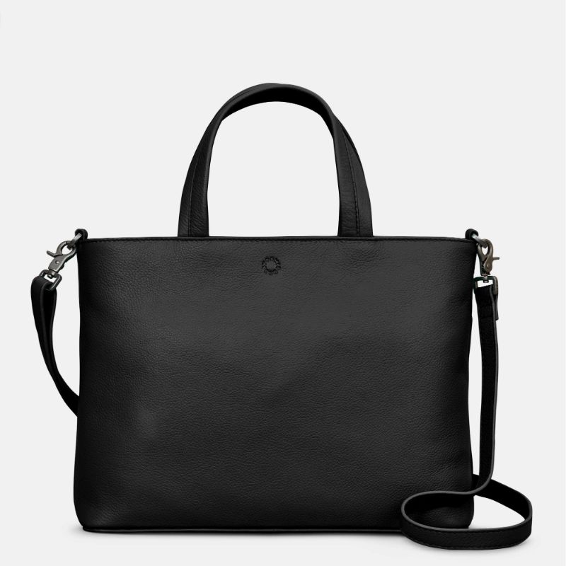 Bolso de mano Yoshi Hampton Multiway de cuero negro