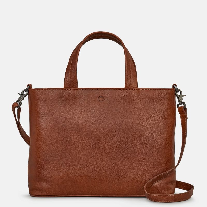 Bolso de mano Yoshi Hampton Multiway de cuero marrón