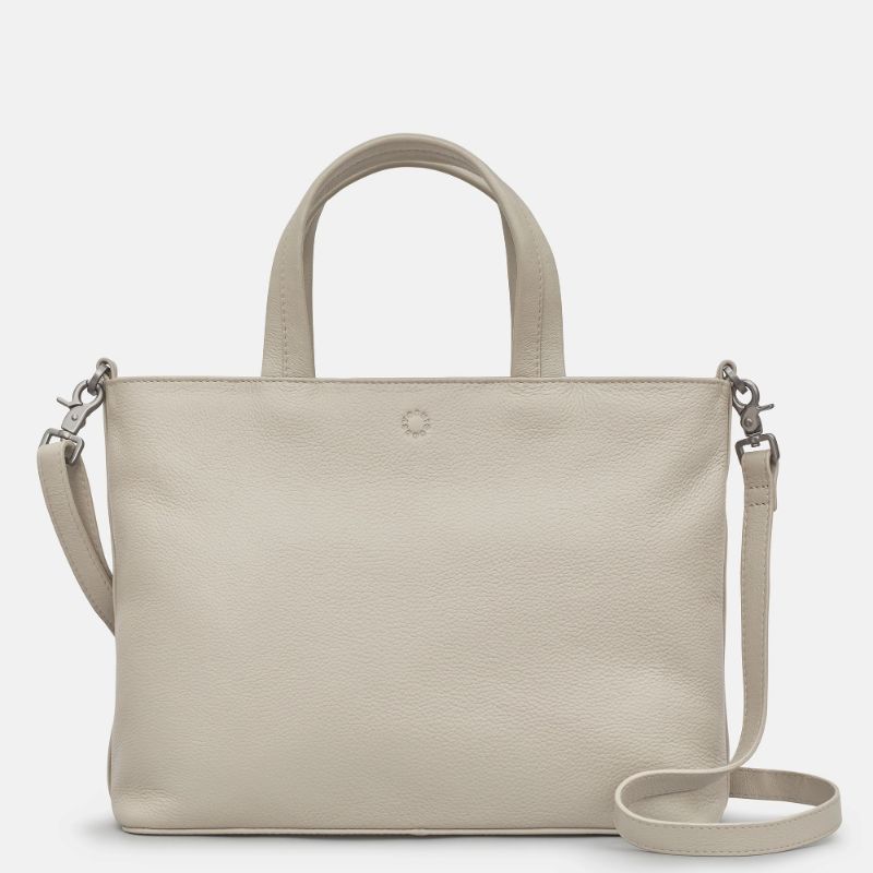 Bolso de mano Yoshi Hampton Multiway de cuero gris cálido