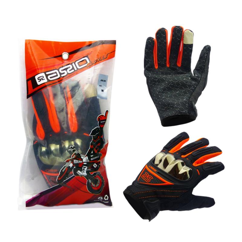 Guante Moto Bicicleta Naranjo Touch Premium