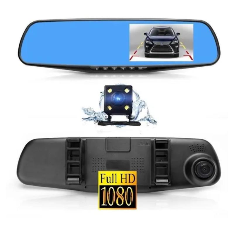Espejo Retrovisor Auto Cámara Retroceso Cámara DVR 4.3"