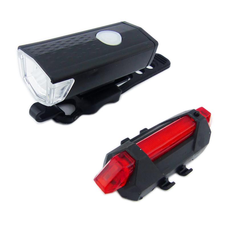 Kit Luces LED Delantera y Trasera Para Bicicleta Recargable