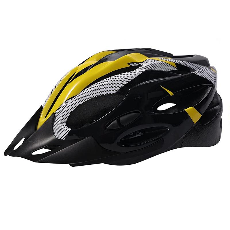 Casco Amarillo Bicicleta Profesional Full Seguridad Con Luz