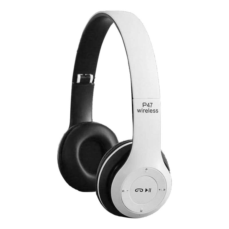 Audífonos Bluetooth Recargable Con Micrófono FM/TF Blanco