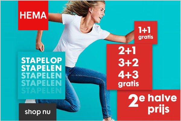 HEMA: Stapel kortingen 1+1 gratis, 3+2 gratis & meer!