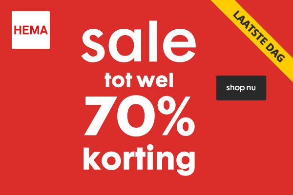 HEMA SALE: tot 70% korting