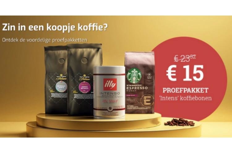 Koffievoordeel: tot 43% korting op proefpakket