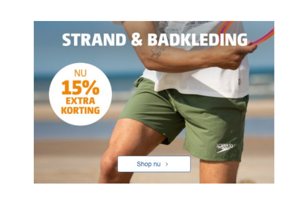 Bever: 15% extra korting op bad -en strandkleding