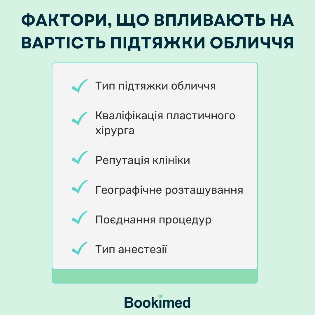Які фактори впливають на вартість підтяжки обличчя