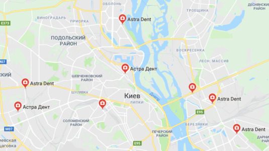 Астра Дент на карте Киева