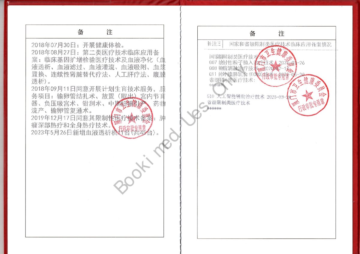 تصريح ترخيص طبي لمستشفى Xiamen Humanity، الصين، 2023