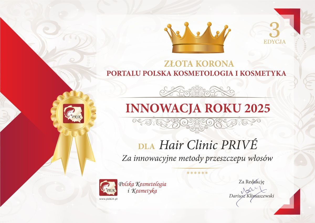 جائزة ابتكار العام 2025 لـ Hair Clinic PRIVÉ من Polska Kosmetologia i Kosmetyka