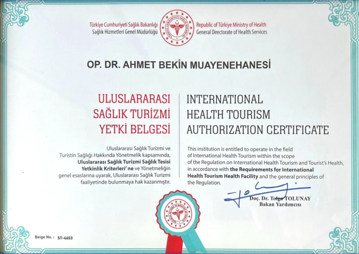 ترخيص طبي ساري لـ Dr Ahmet Bekin Clinic