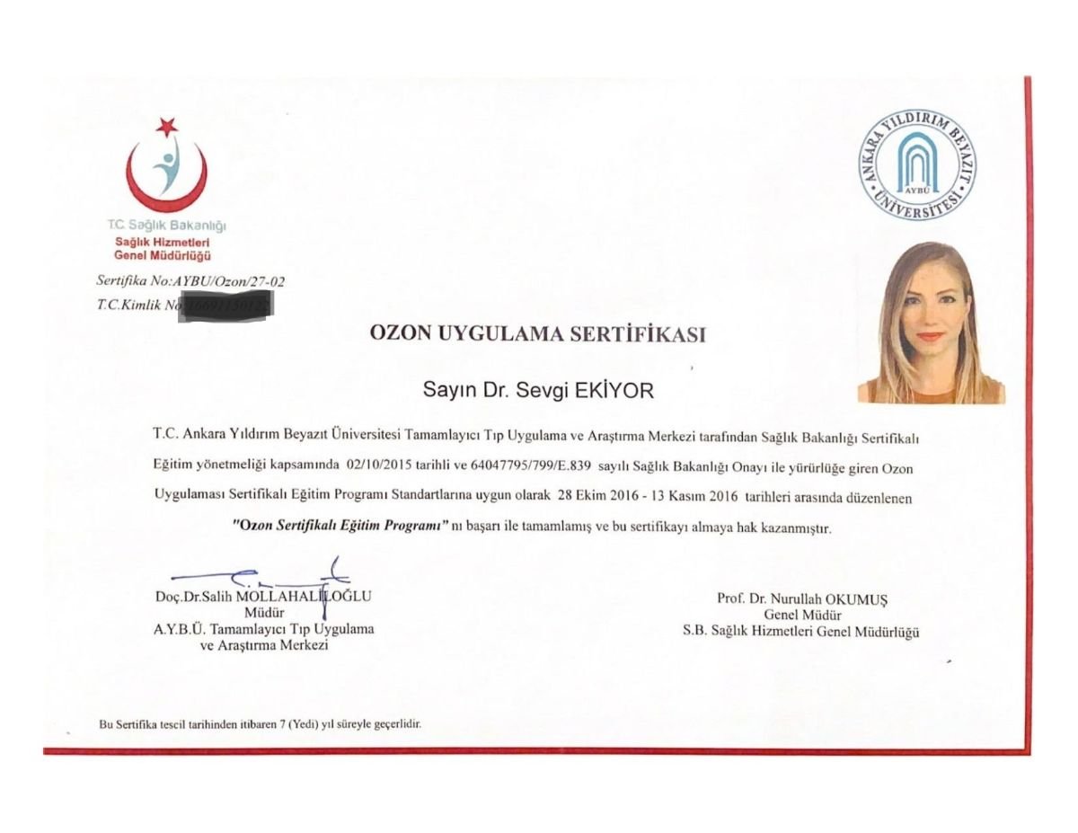 Licencia médica válida para Dr. Sevgi Ekiyor