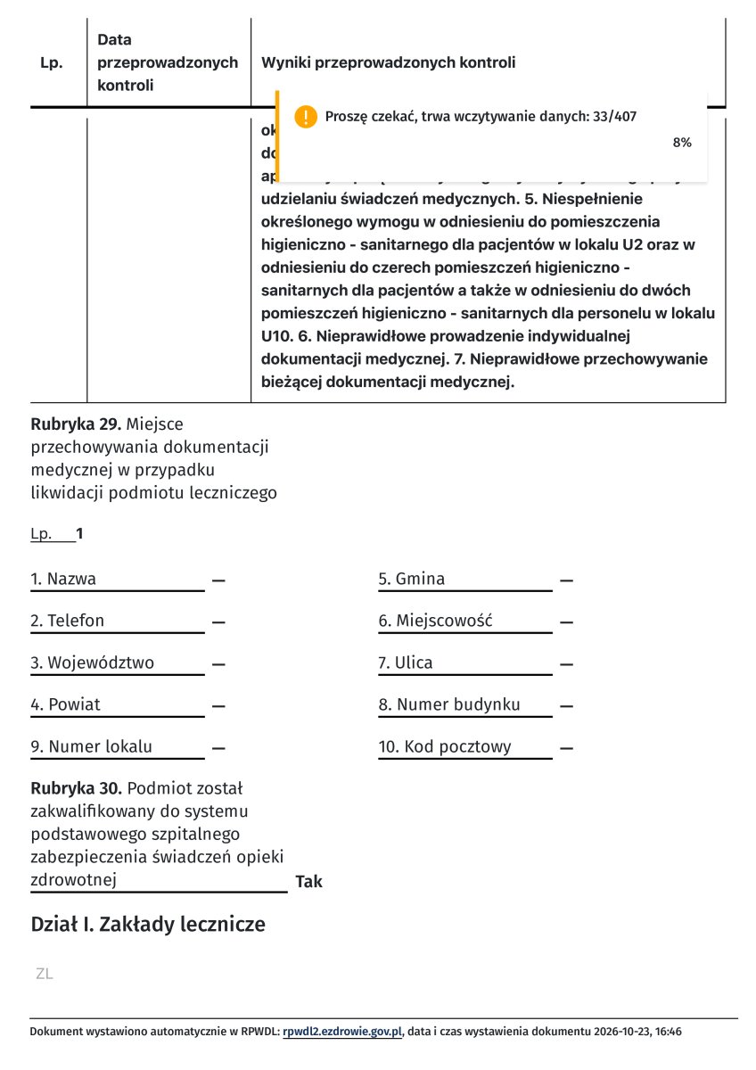 Licencia médica válida para LUX MED Szpital św. Elżbiety
