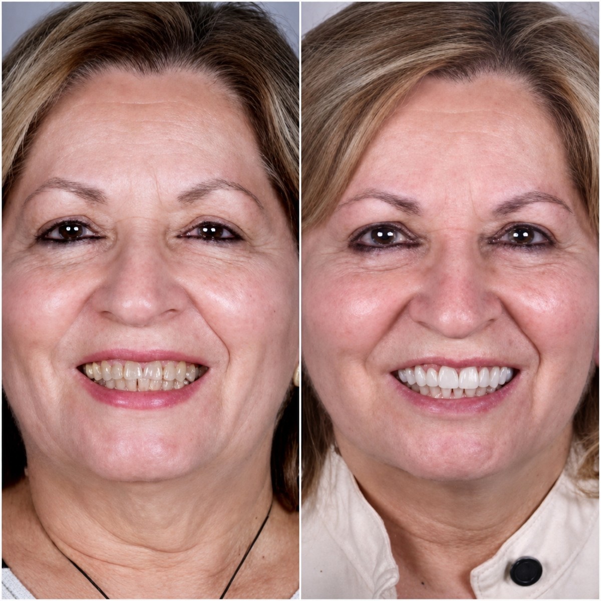 نتائج قبل وبعد قشور البورسلين في Odontoliuzzi Dentistry and Health، تجميل الابتسامة