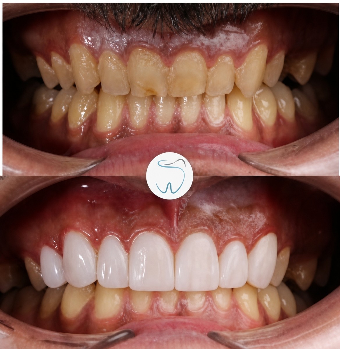 Результаты до и после бондинга зубов в клинике Megadentist Oral & Dental Aesthetıc Dentistry