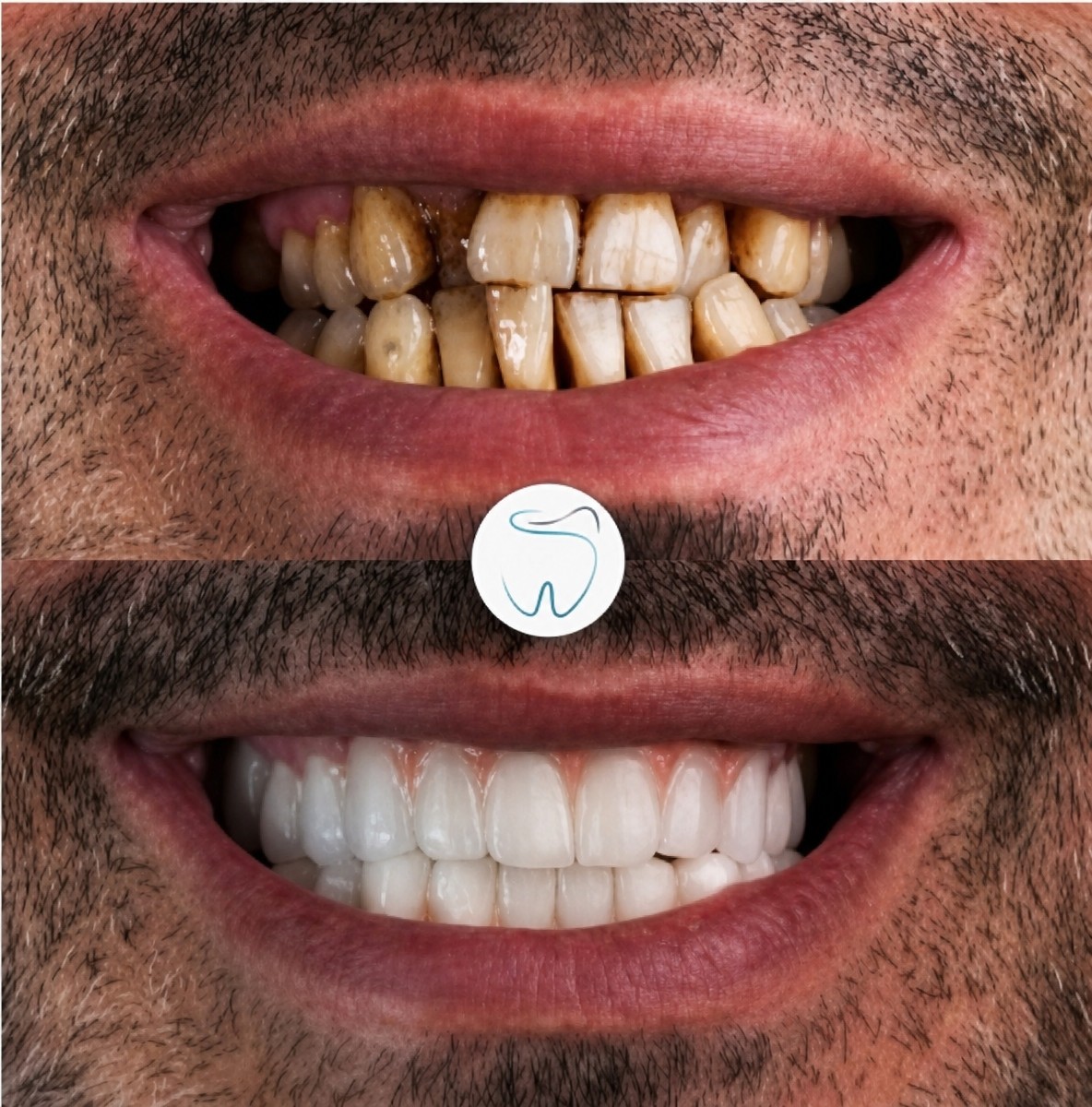 نتيجة قبل وبعد عدسات الزركونيا في Megadentist Oral & Dental Aesthetıc Dentistry