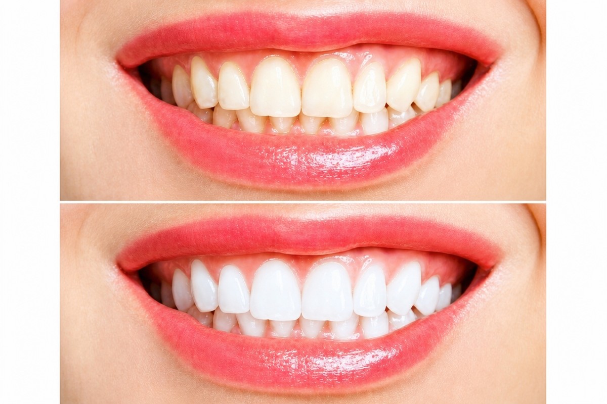 Before and after Lumineer results at White Dental Turkey – brighter, even smile transformation