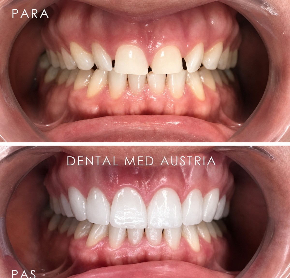 Результати до і після металокерамічних коронок у Dental Med Austria & Elixence