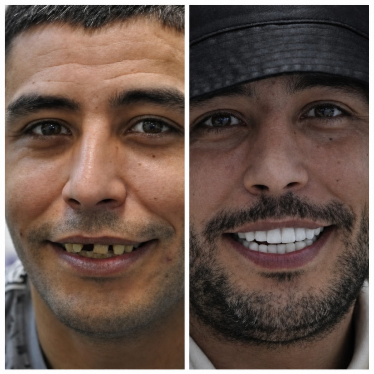 Before and after All-on-6 dental implants result at DentaPoint Dental Clinics, smile restoration