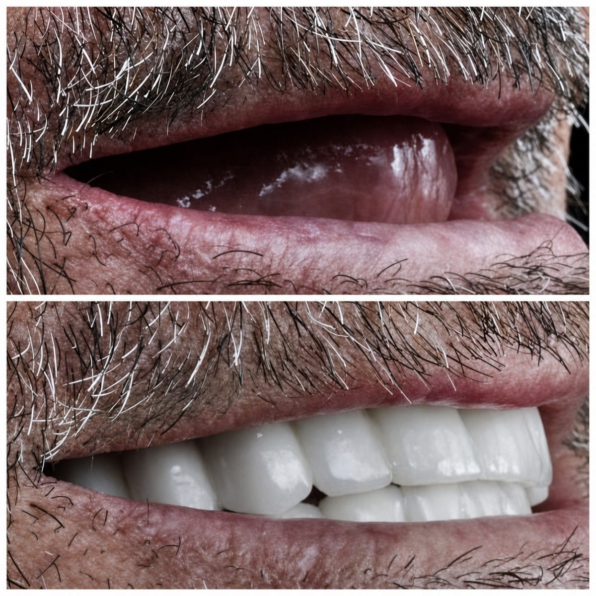 Before and after All-on-4 dental implants result at DentaPoint Dental Clinics, smile restoration
