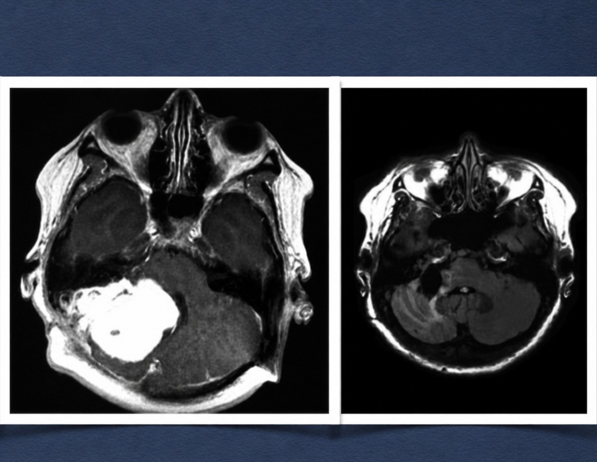 Результаты до и после удаления опухоли мозга в GDL High Specialty Neurosurgery, МРТ-снимки
