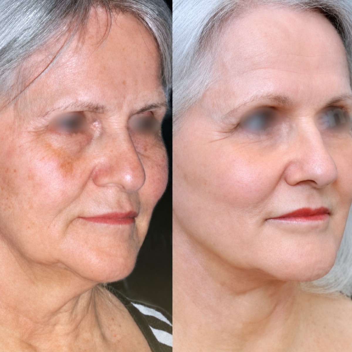 Résultats avant/après lipofilling visage à Memorial Bahçelievler Hospital, rajeunissement