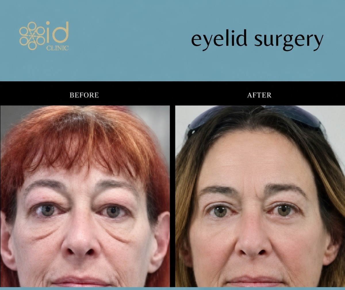 Before and after double eyelid surgery results at ID Clinic Bangkok, rejuvenated eye area